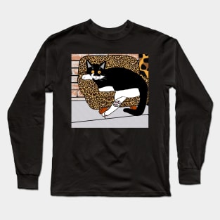 Cute Tuxedo Cat on his couch  Copyright TeAnne Long Sleeve T-Shirt